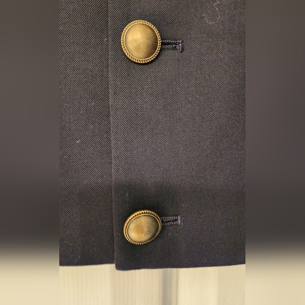 FRAME Button Front Cropped Wool Blend Jacket In Navy Size Small - Picture 9 of 16